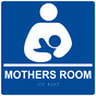 Square Blue ADA Braille MOTHERS ROOM Sign - RRE-930-99_White_on_Blue