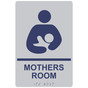 Silver ADA Braille MOTHERS ROOM Sign with Symbol RRE-930_MarineBlue_on_Silver