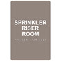 Taupe ADA Braille SPRINKLER RISER ROOM Sign RRE-980_White_on_Taupe