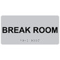 Silver ADA Braille Break Room Sign with Tactile Text - RSME-266_Black_on_Silver