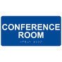 Blue ADA Braille Conference Room Sign with White Tactile Text