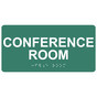 Pine Green ADA Braille Conference Room Sign with Tactile Text - RSME-285_White_on_PineGreen