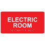 Red ADA Braille Electric Room Sign with Tactile Text - RSME-301_White_on_Red