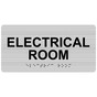Brushed Silver ADA Braille Electrical Room Sign with Tactile Text - RSME-302_Black_on_BrushedSilver