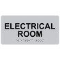Silver ADA Braille Electrical Room Sign with Tactile Text - RSME-302_Black_on_Silver