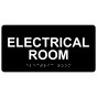 Black ADA Braille Electrical Room Sign with Tactile Text - RSME-302_White_on_Black