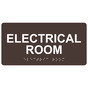 Dark Brown ADA Braille Electrical Room Sign with Tactile Text - RSME-302_White_on_DarkBrown