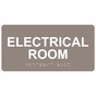 Taupe ADA Braille Electrical Room Sign with Tactile Text - RSME-302_White_on_Taupe