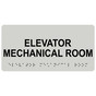 Pearl Gray ADA Braille Elevator Mechanical Room Sign with Tactile Text - RSME-306_Black_on_PearlGray