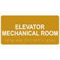 Gold ADA Braille Elevator Mechanical Room Sign with Tactile Text - RSME-306_White_on_Gold