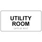 White ADA Braille Utility Room Sign with Tactile Text - RSME-31858_Black_on_White