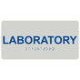 Pearl Gray ADA Braille Laboratory Sign with Tactile Text - RSME-390_Blue_on_PearlGray