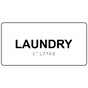 White ADA Braille Laundry Sign with Black Tactile Text