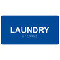 Blue ADA Braille Laundry Sign with White Tactile Text