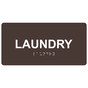 Dark Brown ADA Braille Laundry Sign with Tactile Text - RSME-395_White_on_DarkBrown