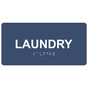 Navy ADA Braille Laundry Sign with Tactile Text - RSME-395_White_on_Navy