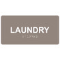 Taupe ADA Braille Laundry Sign with White Tactile Text