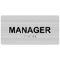 Brushed Silver ADA Braille Manager Sign with Black Tactile Text