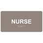 Taupe ADA Braille Nurse Sign with Tactile Text - RSME-481-White_on_Taupe