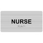 Brushed Silver ADA Braille Nurse Sign with Tactile Text - RSME-481_Black_on_BrushedSilver