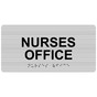 Brushed Silver ADA Braille Nurses Office Sign with Tactile Text - RSME-483_Black_on_BrushedSilver