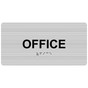 Brushed Silver ADA Braille Office Sign with Tactile Text - RSME-485_Black_on_BrushedSilver