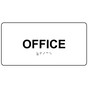 White ADA Braille Office Sign with Tactile Text - RSME-485_Black_on_White