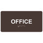 Dark Brown ADA Braille Office Sign with Tactile Text - RSME-485_White_on_DarkBrown