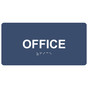 Navy ADA Braille Office Sign with Tactile Text - RSME-485_White_on_Navy