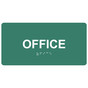 Pine Green ADA Braille Office Sign with Tactile Text - RSME-485_White_on_PineGreen