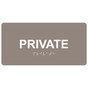 Taupe ADA Braille Private Sign with Tactile Text - RSME-515_White_on_Taupe