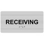 Brushed Silver ADA Braille Receiving Sign with Tactile Text - RSME-530_Black_on_BrushedSilver