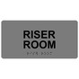 Gray ADA Braille Riser Room Sign with Black Tactile Text