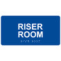 Blue ADA Braille Riser Room Sign with Tactile Text - RSME-551_White_on_Blue