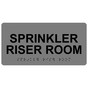 Gray ADA Braille Sprinkler Riser Room Sign with Tactile Text - RSME-566_Black_on_Gray