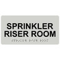 Pearl Gray ADA Braille Sprinkler Riser Room Sign with Tactile Text - RSME-566_Black_on_PearlGray
