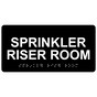 Black ADA Braille Sprinkler Riser Room Sign with Tactile Text - RSME-566_White_on_Black