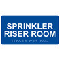 Blue ADA Braille Sprinkler Riser Room Sign with Tactile Text - RSME-566_White_on_Blue