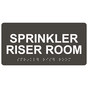 Charcoal Gray ADA Braille Sprinkler Riser Room Sign with Tactile Text - RSME-566_White_on_CharcoalGray