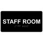 Black ADA Braille Staff Room Sign with Tactile Text - RSME-570_White_on_Black