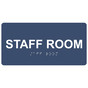 Navy ADA Braille Staff Room Sign with Tactile Text - RSME-570_White_on_Navy