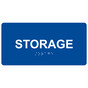 Blue ADA Braille Storage Sign with Tactile Text - RSME-583-White_on_Blue
