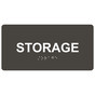 Charcoal Gray ADA Braille Storage Sign with White Tactile Text