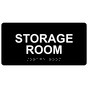 Black ADA Braille Storage Room Sign with Tactile Text - RSME-584_White_on_Black