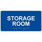 Blue ADA Braille Storage Room Sign with Tactile Text - RSME-584_White_on_Blue