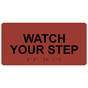 Canyon ADA Braille Watch Your Step Sign with Tactile Text - RSME-645_Black_on_Canyon