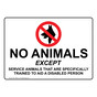 No Animals Except Service Animals Sign NHE-13895