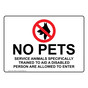 No Pets Service Animals Allowed Sign NHE-13896