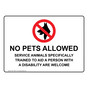No Pets Service Animals Allowed Sign NHE-13897