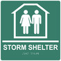 Square Pine Green ADA Braille STORM SHELTER Sign - RRE-14835-99_White_on_PineGreen